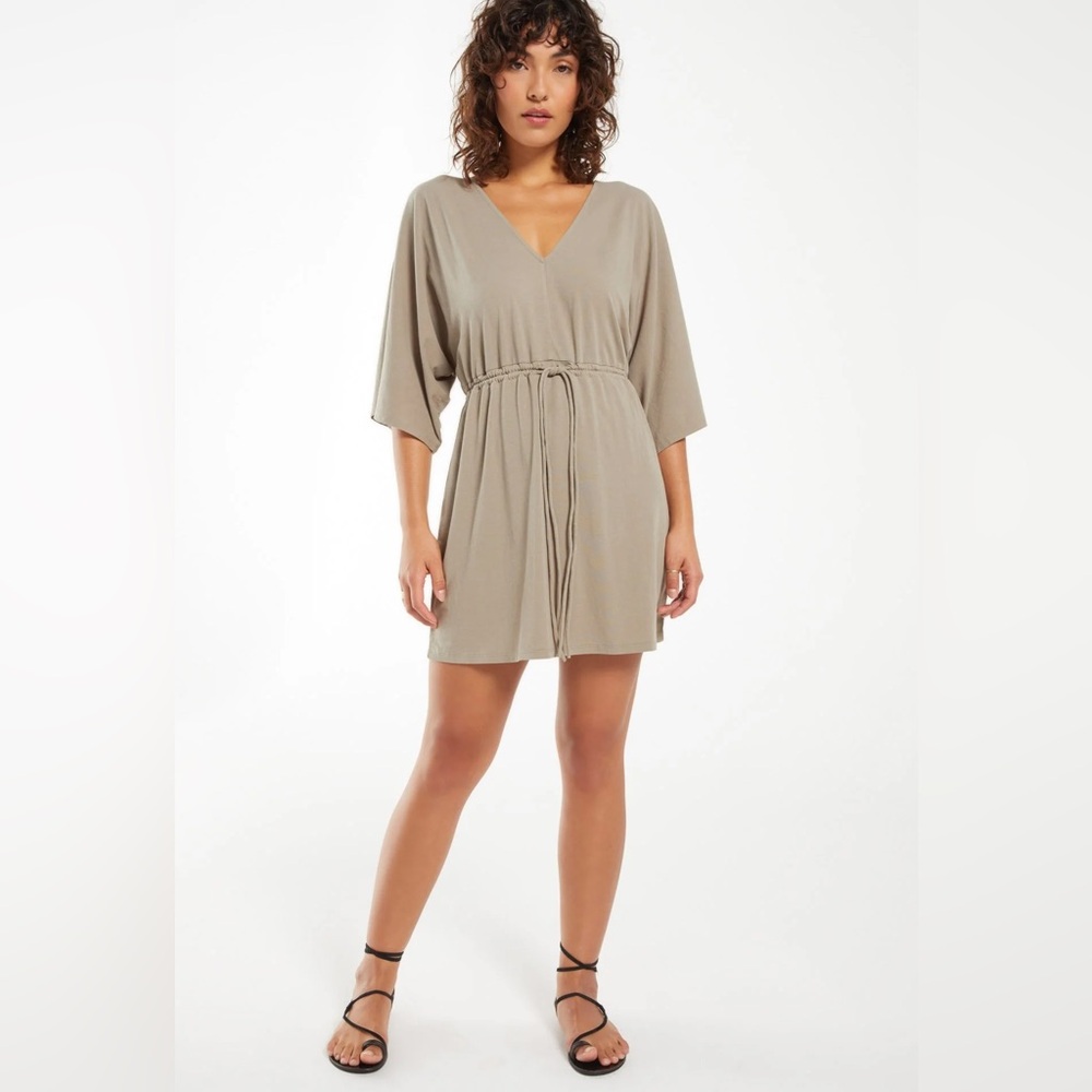 Z Supply Sydney Cotton Jersey V-Neck Dress Size Medium - Picture 1 of 7